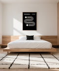 Art minimaliste noir pour chambre à coucher