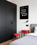 Art minimaliste noir pour une chambre tendance