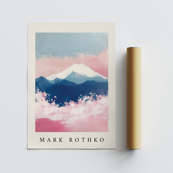 Une œuvre d'art inspirée de Rothko représentant le mont Fuji pour une décoration intérieure apaisante