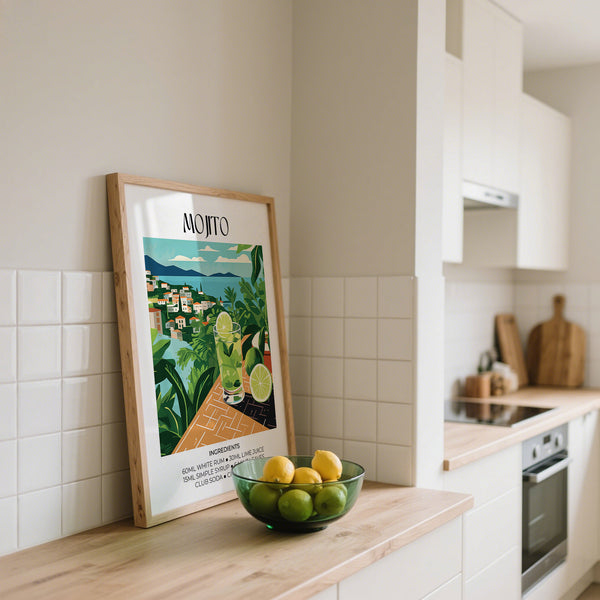 Impression cocktail d'un mojito, style Matisse