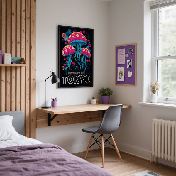Grande décoration murale méduse pour chambre d'enfant ou bureau à domicile