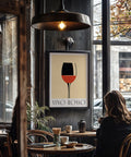 Affiche vintage italienne représentant un verre de vin rouge