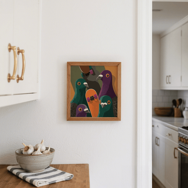 Urban Animal Art showing Orange accents in a creative studio art print