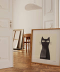 Art moderne et simple représentant un chat noir pour les amoureux des chats