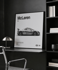 Mclaren P1 Impression en tons gris, idéale pour une affiche dans le salon