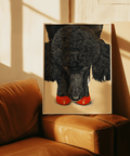 Décoration murale Poodle avec des chaussures rouges, parfaite pour un couloir