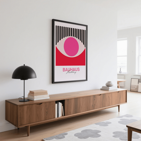 Décoration murale Abstract Eye Art en blanc, rouge et noir pour la décoration de bureau