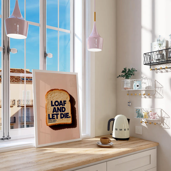 Fond minimaliste mettant en valeur l'impression artistique originale représentant du pain.