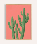 Affiche Pink Cactus avec des cactus verts pour décorer le mur de votre salon
