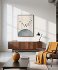 Décoration murale minimaliste Poster oiseaux bleus et blancs pour bureau à domicile