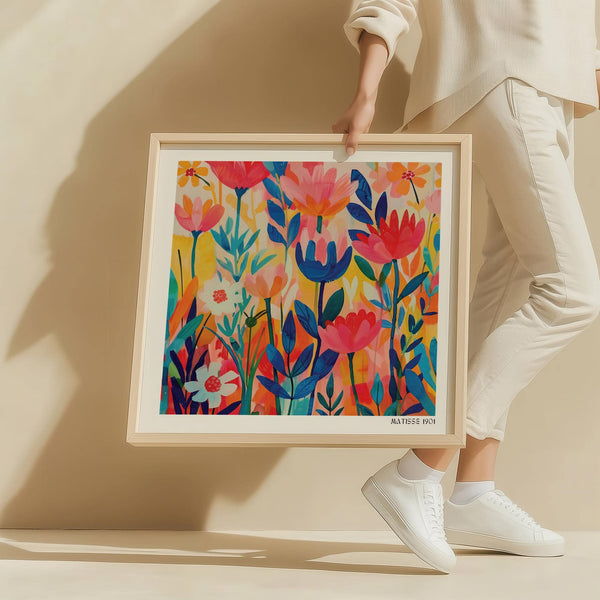 Affiche de l'exposition Matisse aux teintes orange et rose