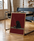 Décoration murale Smoking Dog aux teintes rouges pour la décoration du salon