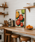 Impression italienne représentant des tomates multicolores, décoration murale pour salle à manger
