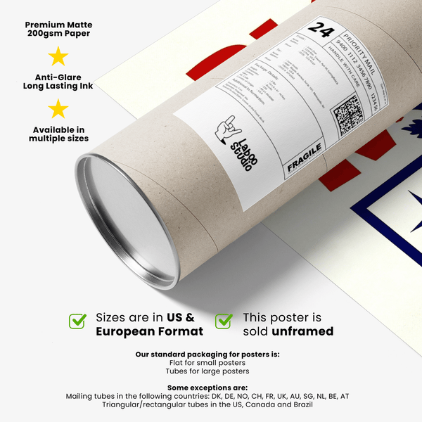 Artistic Bloody Mary Poster in Red and Blue for bar wall art