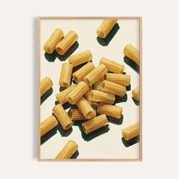 Impression Rigatoni Pasta en beige et jaune pour décorer les murs de votre cuisine