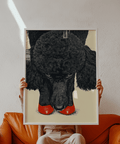 Impression murale Poodle Wall Art avec caniche noir, idéale pour les murs de bureau