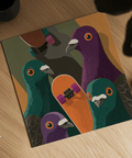 Urban Animal Art poster with Purple and Green for modern office decor