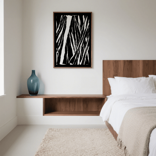 art noir blanc abstrait décoration murale en noir et blanc pour une chambre élégante