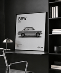 Affiche BMW Car Print, tons gris, idéale pour décorer les murs d'un bureau