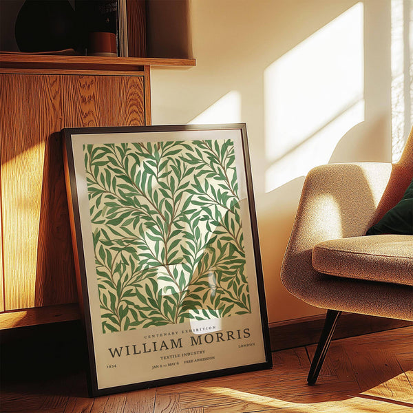 Affiches artistiques classiques de style botanique avec des feuilles de saule pour la chambre à coucher