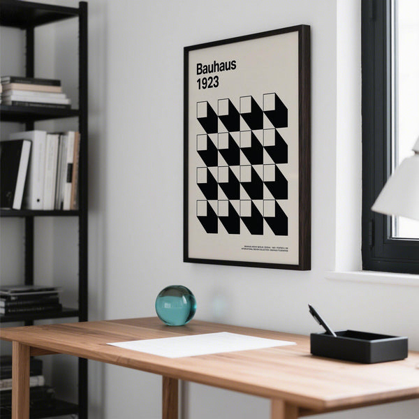 Œuvre graphique intitulée Bauhaus 1923, conçue comme des images pour un bureau à domicile.