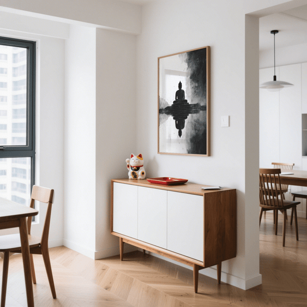 Impression artistique Méditation Détails noirs pour un espace de méditation à domicile