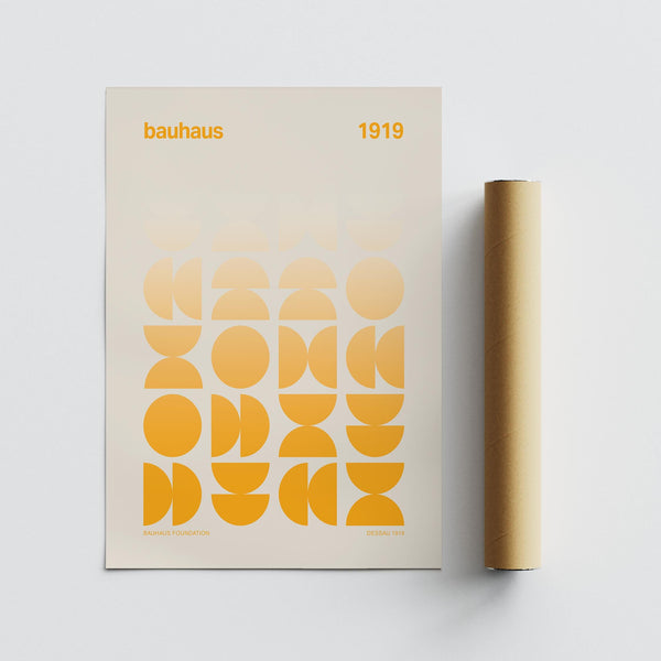 Vue complète de la disposition géométrique dans Posters Bauhaus avec typographie de 1919.