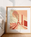 Poster mural inspiré du Bauhaus représentant la tour Eiffel