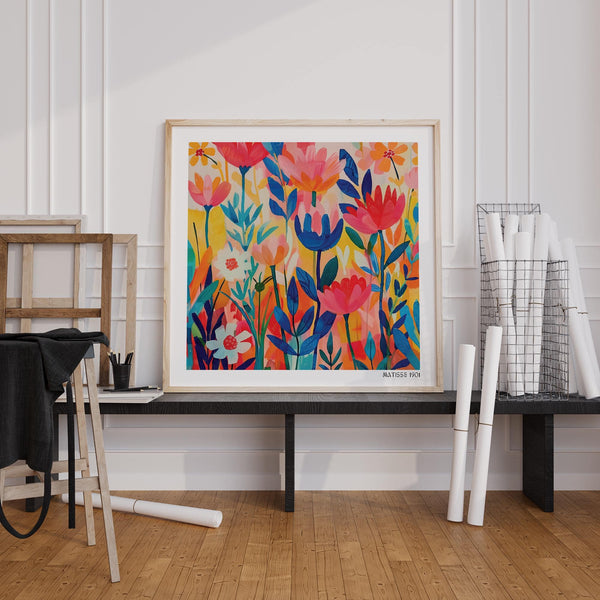 Décoration intérieure contemporaine de style Matisse avec des motifs floraux artistiques