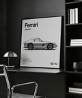 Poster Ferrari Wall Art représentant une 250 GTO pour bureau, en noir et blanc