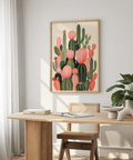 Imprimé cactus vert vif et orange pour décorer les murs d'une chambre d'enfant