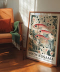 Trio of fish in Fish Artwork Prints format with circular dot accents.