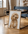Joli imprimé Cockapoo marron clair, beige et blanc pour la décoration de chambre à coucher