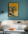 Impression artistique pour chambre d'enfant, décor mural jaune et beige