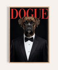 Poster Dogue Boxer pour décoration murale de salon, noir, rouge, blanc