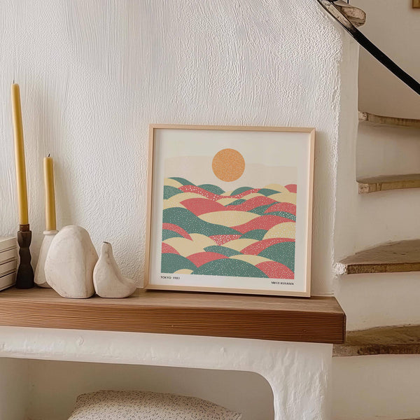 Tranquil Yayoi Kusama pastel abstract artwork suitable for bedrooms