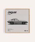 Impression Jaguar Type E dans les tons gris pour décorer les murs de votre bureau