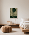 Modern Abstract Art Print with green tones, perfect for home office wall art