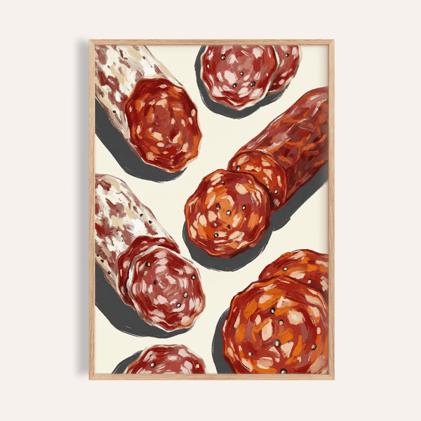 Salami italien Imprimé en blanc pour poster mural de cuisine