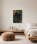 Bamboo Jungle Print wall art emphasizing beige and black for study room style