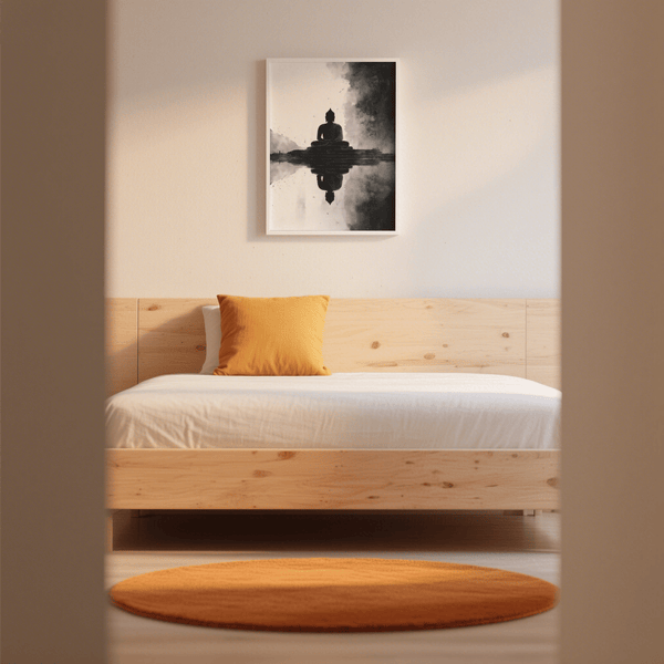 Impression artistique « Méditation » avec lignes noires pour une impression artistique paisible