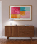 Impressions d'art contemporain horizontales aux teintes vives pour les espaces créatifs