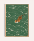 Impression murale Wildlife Wall Decor en vert et orange pour décorer les murs de votre salon