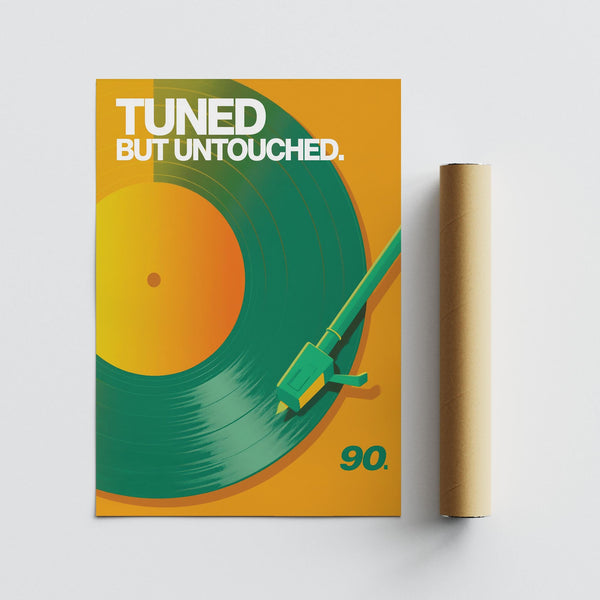 Conception abstraite d'une platine vinyle sous forme d'impression artistique.