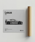 Impression artistique minimaliste Lexus grise pour décorer un studio