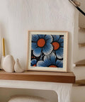 Décoration murale moderne avec fleurs bleues pour intérieurs contemporains