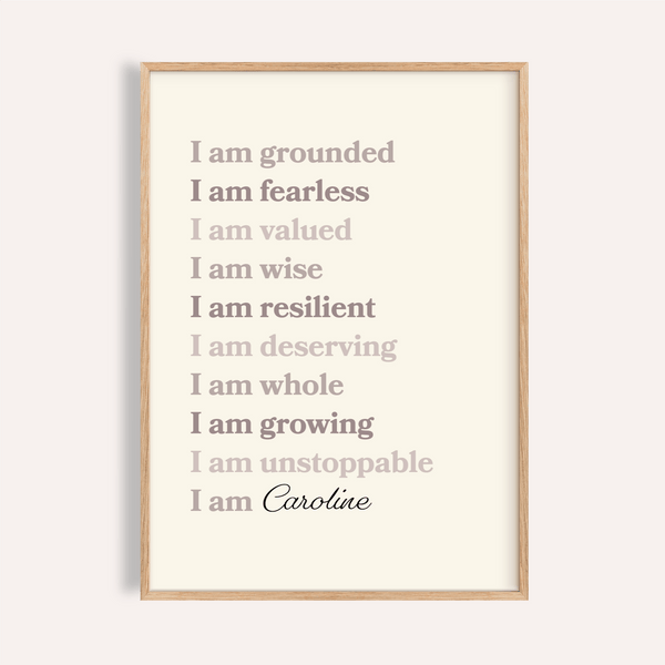 Poster personnalisé en beige, marron et noir pour décorer les murs de votre bureau à domicile