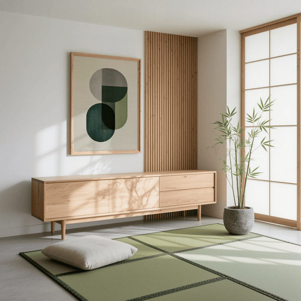 Décoration murale moderne avec affiche décorative beige et grise, parfaite pour la décoration intérieure