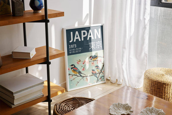 Décoration murale japonaise représentant des oiseaux pour des espaces de vie sereins et paisibles