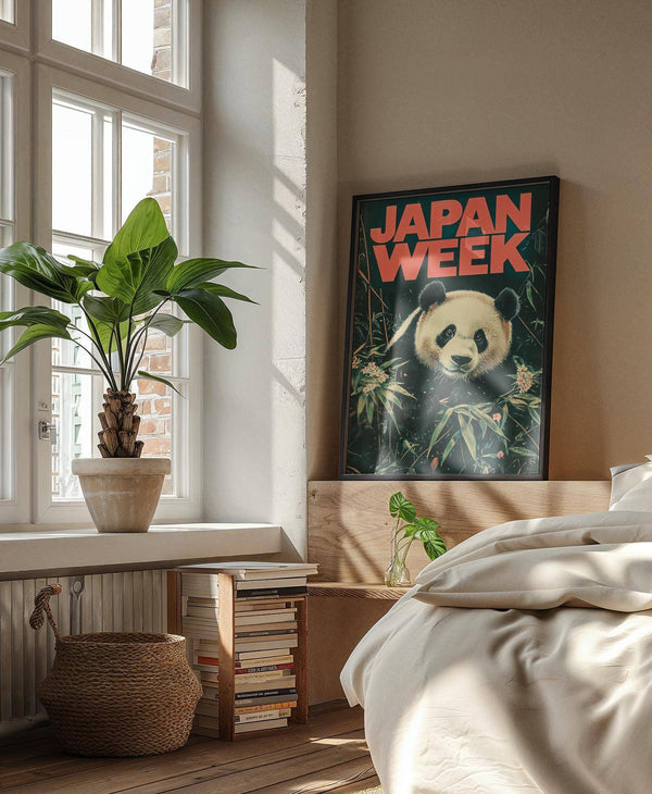 Impression artistique japonaise de haute qualité représentant un panda sur papier mat